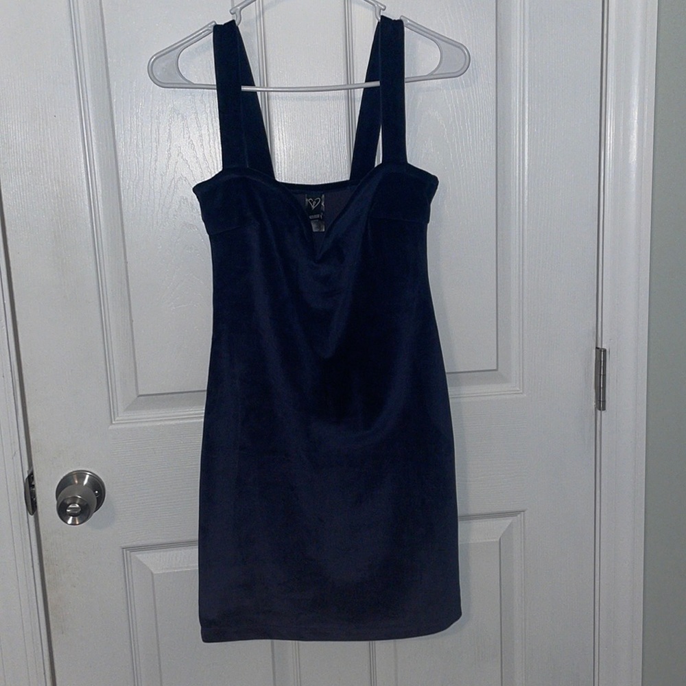 Dark Blue Velvet mini dress
